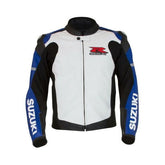 Suzuki Motorcycle Genuine Leather Jacket Street Racing Unisex Motorbike Jacket