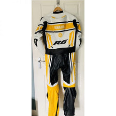 Yamaha Motorbike Racing Suit Motorcycle Genuine Cowhide Leather Protective Suit
