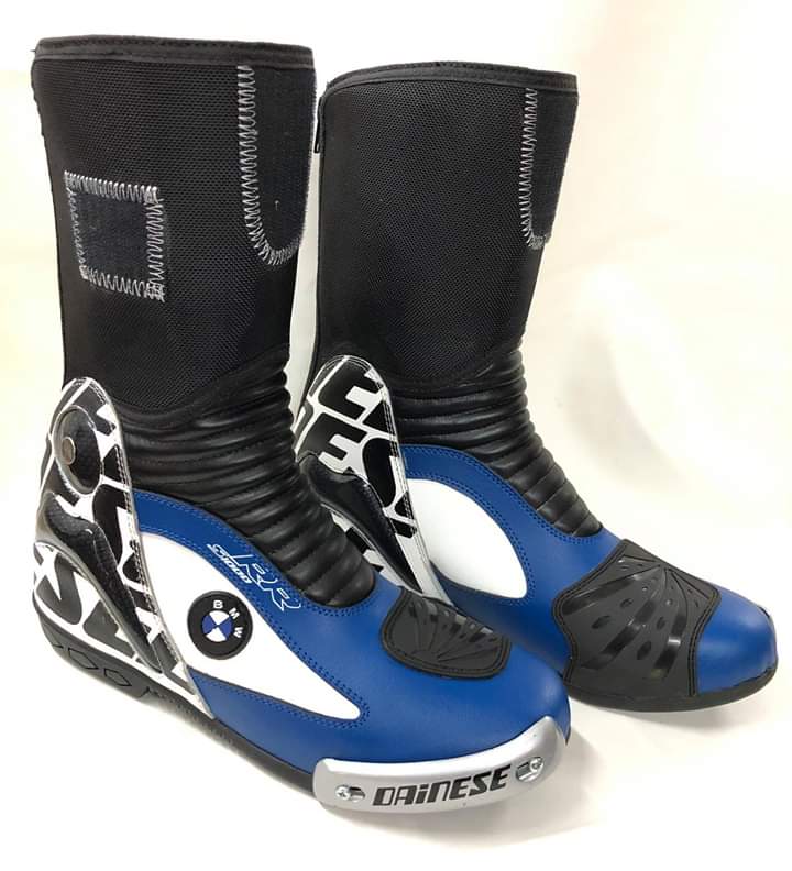 Mens Red & Black CE Motorbike Motorcycle Racing Leather Shoes Long Sports Boots
