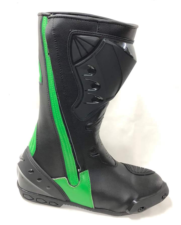 Mens Red & Black CE Motorbike Motorcycle Racing Leather Shoes Long Sports Boots