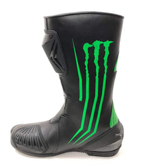 Mens Red & Black CE Motorbike Motorcycle Racing Leather Shoes Long Sports Boots