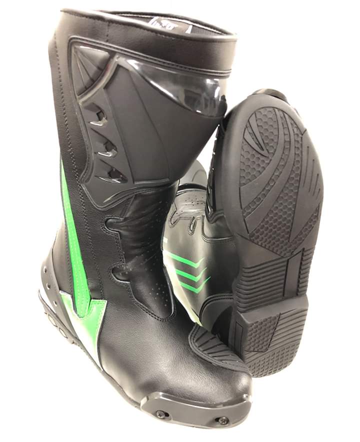 Mens Red & Black CE Motorbike Motorcycle Racing Leather Shoes Long Sports Boots
