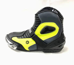 Mens Red & Black CE Motorbike Motorcycle Racing Leather Shoes Long Sports Boots