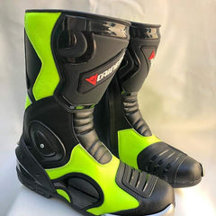 Mens Red & Black CE Motorbike Motorcycle Racing Leather Shoes Long Sports Boots