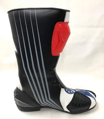 Mens Red & Black CE Motorbike Motorcycle Racing Leather Shoes Long Sports Boots