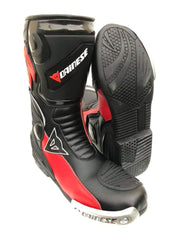 Mens Red & Black CE Motorbike Motorcycle Racing Leather Shoes Long Sports Boots
