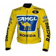 Honda Motorcycle Genuine Leather Jacket Street Racing Unisex Motorbike Jacket