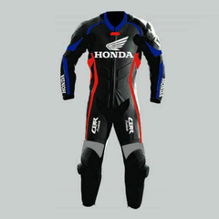 Honda Motorbike Racing Suit Motorcycle Genuine Cowhide Leather Protective Suit