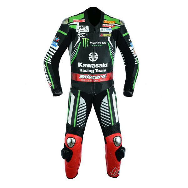 Kawasaki Motorbike Racing Suit Motorcycle Genuine Cowhide Leather Protective Suit