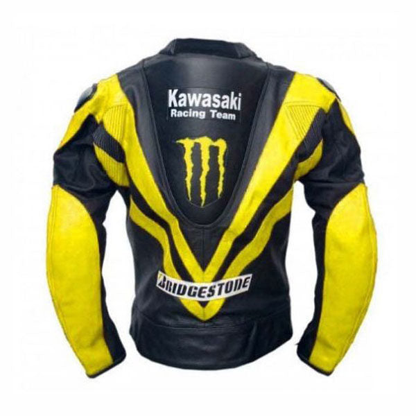 Kawasaki  Motorcycle Genuine Leather Jacket Street Racing Unisex Motorbike Jacket