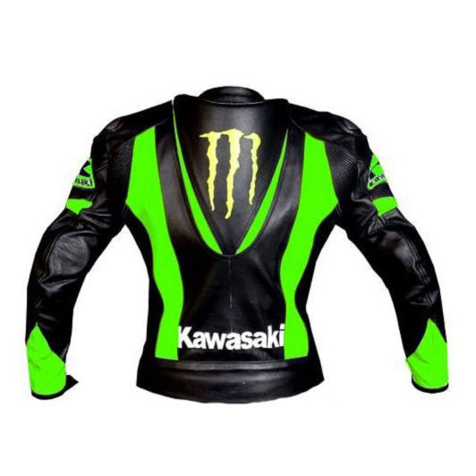 Kawasaki  Motorcycle Genuine Leather Jacket Street Racing Unisex Motorbike Jacket