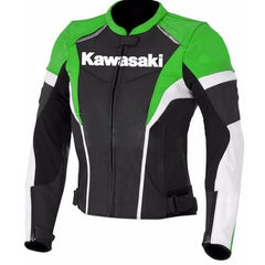 Kawasaki  Motorcycle Genuine Leather Jacket Street Racing Unisex Motorbike Jacket