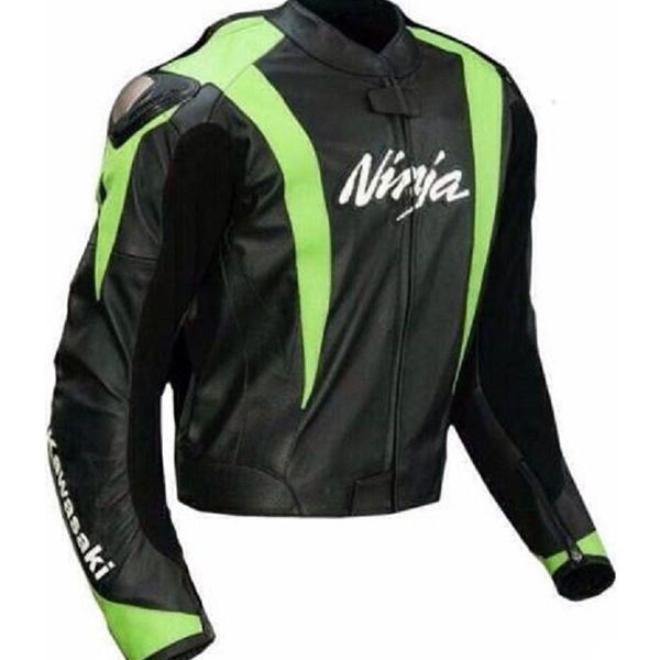 Kawasaki  Motorcycle Genuine Leather Jacket Street Racing Unisex Motorbike Jacket