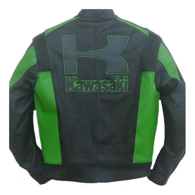 Kawasaki  Motorcycle Genuine Leather Jacket Street Racing Unisex Motorbike Jacket