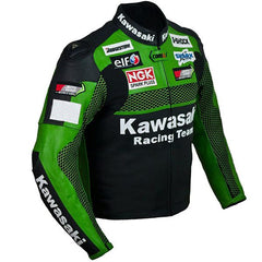 Kawasaki  Motorcycle Genuine Leather Jacket Street Racing Unisex Motorbike Jacket