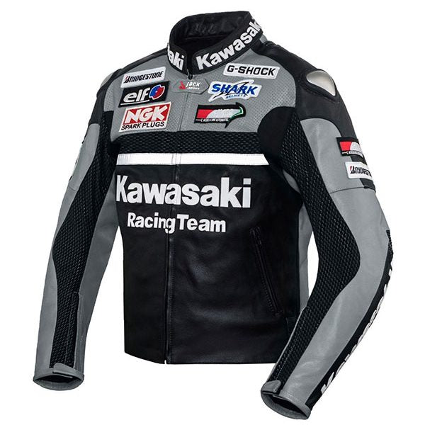 Kawasaki  Motorcycle Genuine Leather Jacket Street Racing Unisex Motorbike Jacket