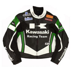 Kawasaki  Motorcycle Genuine Leather Jacket Street Racing Unisex Motorbike Jacket