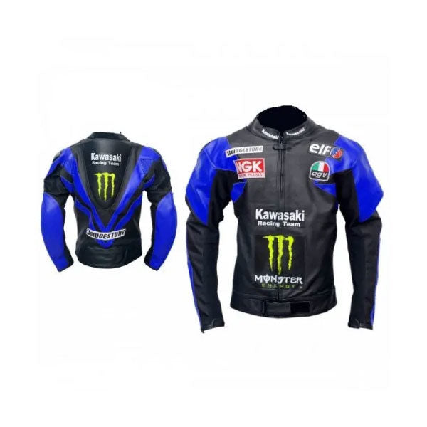 Kawasaki  Motorcycle Genuine Leather Jacket Street Racing Unisex Motorbike Jacket