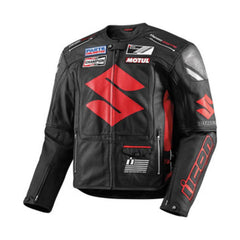 Suzuki  Motorcycle Genuine Leather Jacket Street Racing Unisex Motorbike Jacket