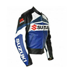 Suzuki  Motorcycle Genuine Leather Jacket Street Racing Unisex Motorbike Jacket