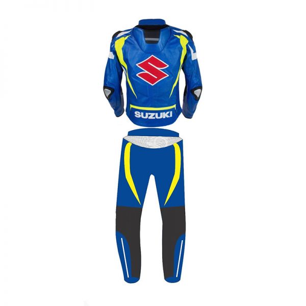 Suzuki Motorbike Racing Suit Motorcycle Genuine Cowhide Leather Protective Suit