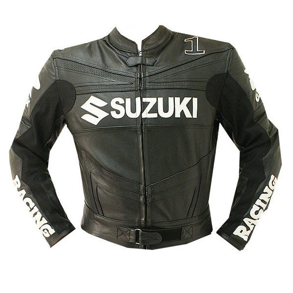 Suzuki  Motorcycle Genuine Leather Jacket Street Racing Unisex Motorbike Jacket