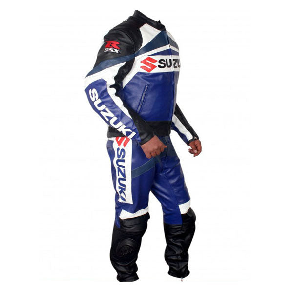 Suzuki Motorbike Racing Suit Motorcycle Genuine Cowhide Leather Protective Suit