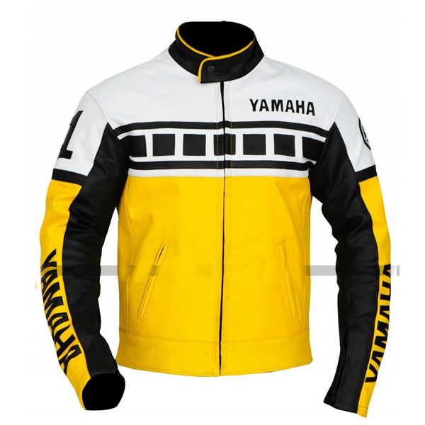 Yamaha Motorcycle Genuine Leather Jacket Street Racing Unisex Motorbike Jacket