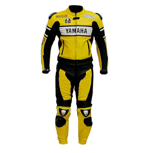 Yamaha Motorbike Racing Suit Motorcycle Genuine Cowhide Leather Protective Suit